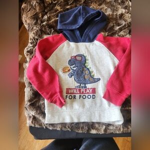 Kids Headquarters Dino Hoodie - Red, Blue, and White